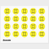 Sticker Rond Gémeaux (Feuille)