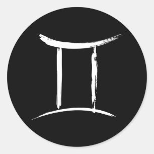 Sticker Rond GEMINI Astrologie des jumeaux Zodiac