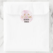 Sticker Rond Gemini Zodiac Decal pour les amateurs d'astrologie (Sac)