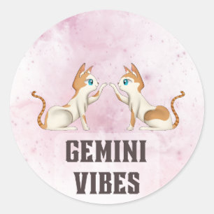 Sticker Rond Gemini Zodiac Decal pour les amateurs d'astrologie