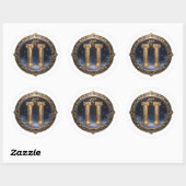 Sticker Rond Gemini Zodiac Twins (Feuille)