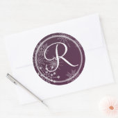 Sticker Rond Gemmes de neige Nature/Monogramme (Enveloppe)