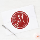 Sticker Rond Gemmes de neige Nature/Monogramme (Enveloppe)