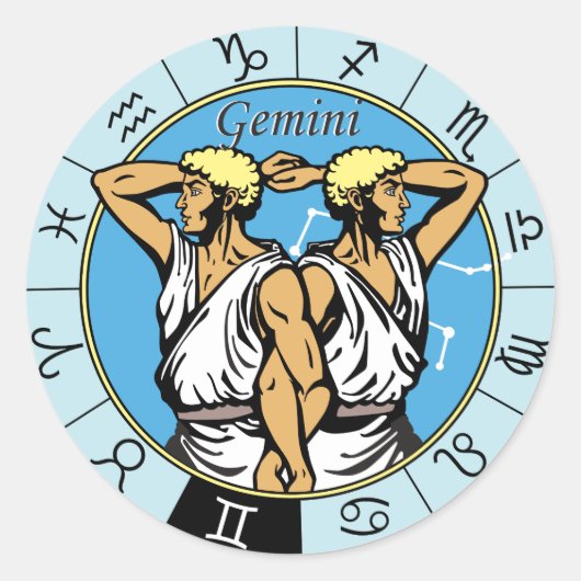 Sticker Rond gemological zodiac sign (Devant)