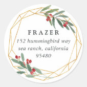 Sticker Rond Gemstone | Adresse de retour de vacances (Devant)