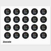 Sticker Rond Gen Alpha Six Seven 6 7 Meme  (Feuille)