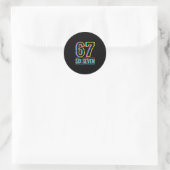 Sticker Rond Gen Alpha Six Seven 6 7 Meme  (Sac)
