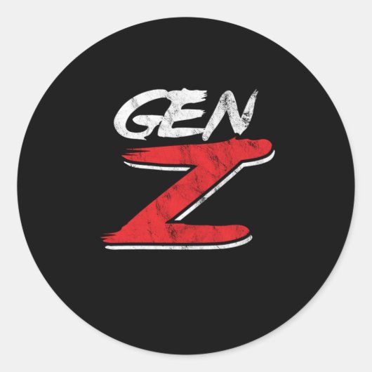 Sticker Rond Gen Z Génération Z Millenials Boomer Cadeau (Devant)