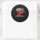 Sticker Rond Gen Z Génération Z Millenials Boomer Cadeau (Sac)