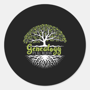 Sticker Rond Généalogie Famille Historien Généalogistes Cadeau