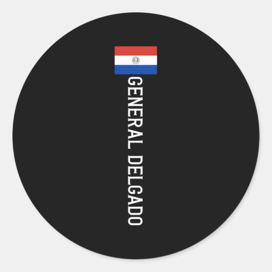 Sticker Rond Général Delgado Paraguay Emblem Escudo Bander (Devant)