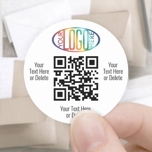 Sticker Rond Générateur de code QR et votre logo commercial