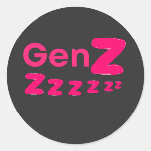 Sticker Rond Génération Zzzzz – Humour de la Génération Z Endor