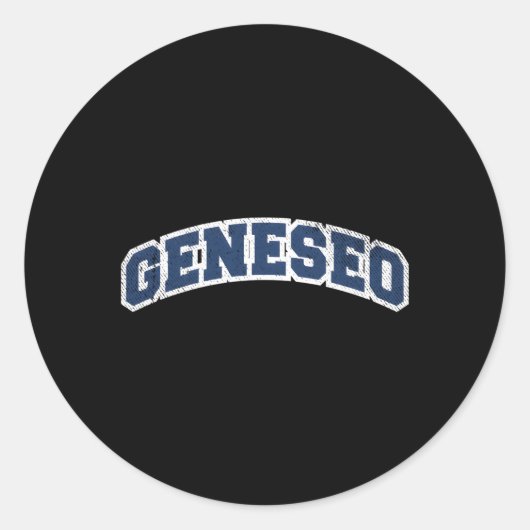 Sticker Rond Geneseo New York Style Varsity (Devant)