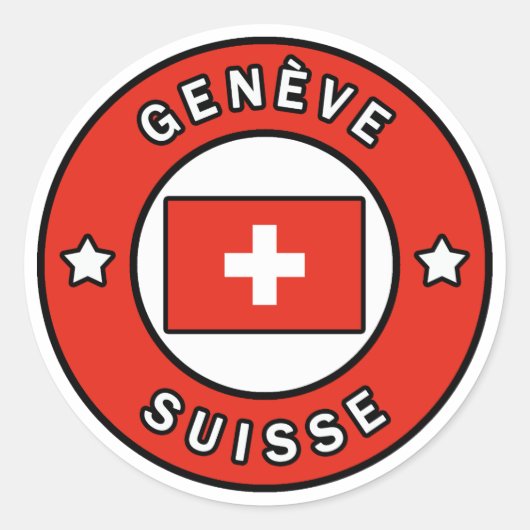 Sticker Rond Genève Suisse (Devant)
