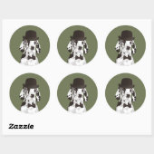 Sticker Rond Génial chien Danse pour Amoureux de les chiens (Feuille)