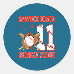 Sticker Rond Génial depuis 2015 11 ans garçons anniversaire bas