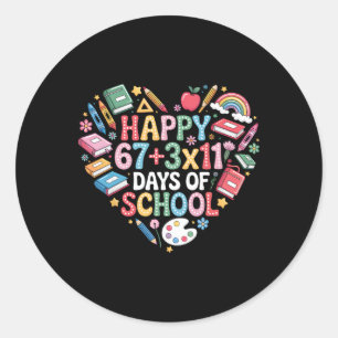 Sticker Rond Génial Équation mathématique de 100 jours d'école