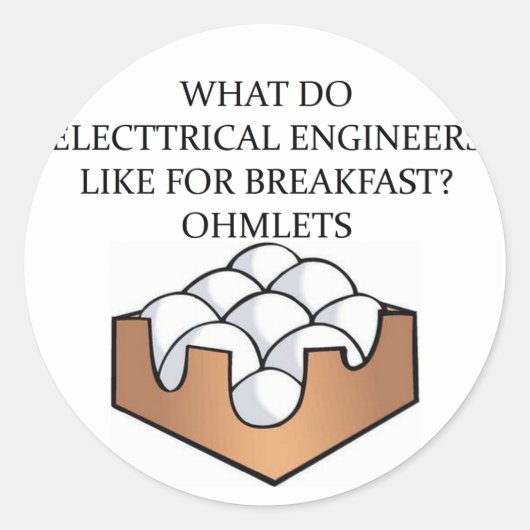 Sticker Rond Génie électrique (Devant)