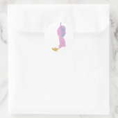 Sticker Rond génie féminin dans une bouteille (Sac)