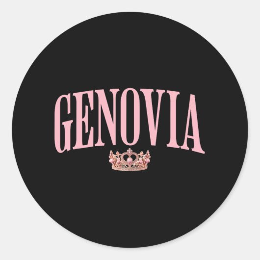 Sticker Rond Genovia Me A Bride Ferme-la Enterrement de Vie de  (Devant)