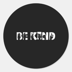 Sticker Rond Genre Langue des signes Sensibilisation Sourde Sou