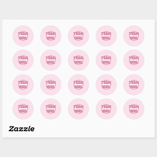 Sticker Rond Genre révéler la fille de l'équipe (Feuille)