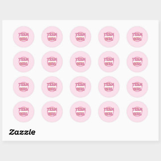 Sticker Rond Genre révéler la fille de l'équipe