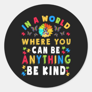 Sticker Rond Genre Sensibilisation sur l'autisme Asl Maman Ense