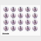 Sticker Rond Genshin impact Baal feuilles de sakura (Feuille)