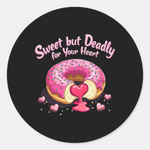 Sticker Rond Gentil mais drôle et mortellement romantique Donut
