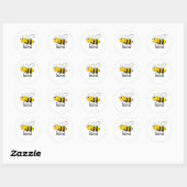 Sticker Rond Gentille abeille (Feuille)