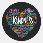 Sticker Rond Gentillesse compassion empathie et respect (Devant)