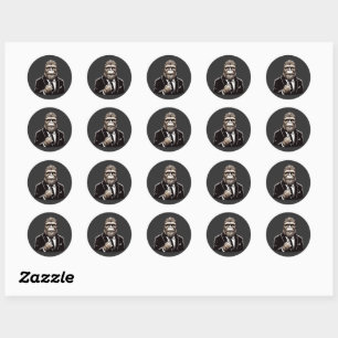 Sticker Rond Gentleman Sasquatch - Funny Bigfoot