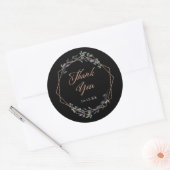 Sticker Rond Geo Black vert | MERCI MARIAGE ROSE (Enveloppe)