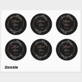 Sticker Rond Geo Black vert | MERCI MARIAGE ROSE (Feuille)