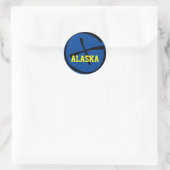 Sticker Rond Geocache Alaska jaune/bleu (Sac)