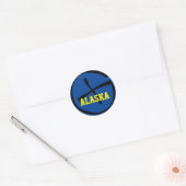 Sticker Rond Geocache Alaska jaune/bleu (Enveloppe)