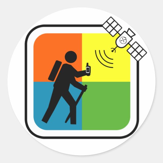 Sticker Rond GeoCacher (Devant)