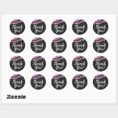Sticker Rond Géode Agate Slice Gemstone Purple Merci (Feuille)