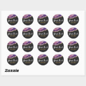 Sticker Rond Géode Agate Slice Gemstone Ultra Violet violet (Feuille)