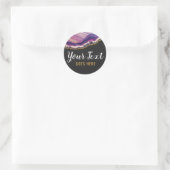 Sticker Rond Géode Agate Slice Gemstone Ultra Violet violet (Sac)