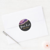 Sticker Rond Géode Agate Slice Gemstone Ultra Violet violet (Enveloppe)