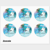 Sticker Rond Géode aquarelle agate mariage faveur "Pour vous" (Feuille)