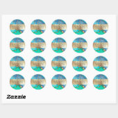 Sticker Rond Geode faux or bleu violet paon métal chic (Feuille)