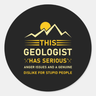 Sticker Rond Géologie science de la Terre T-shirt drôle de géol