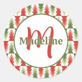 Sticker Rond Geometric Christmas Tree Grove (Devant)