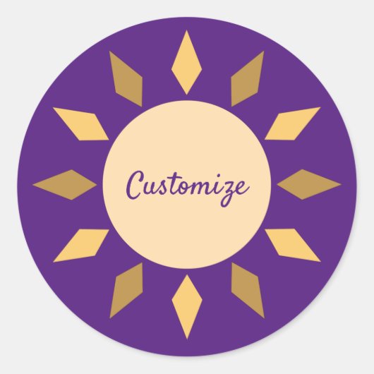 Sticker Rond Geometric Sun Circle Thunder_Cove (Devant)