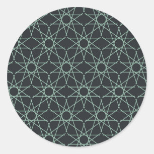 Sticker Rond Géométrie de basalte menthe