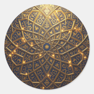 Sticker Rond Géométrie Infinie – Motif Géométrique Islamique